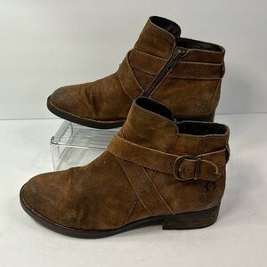 Born distressed leather booties size 8